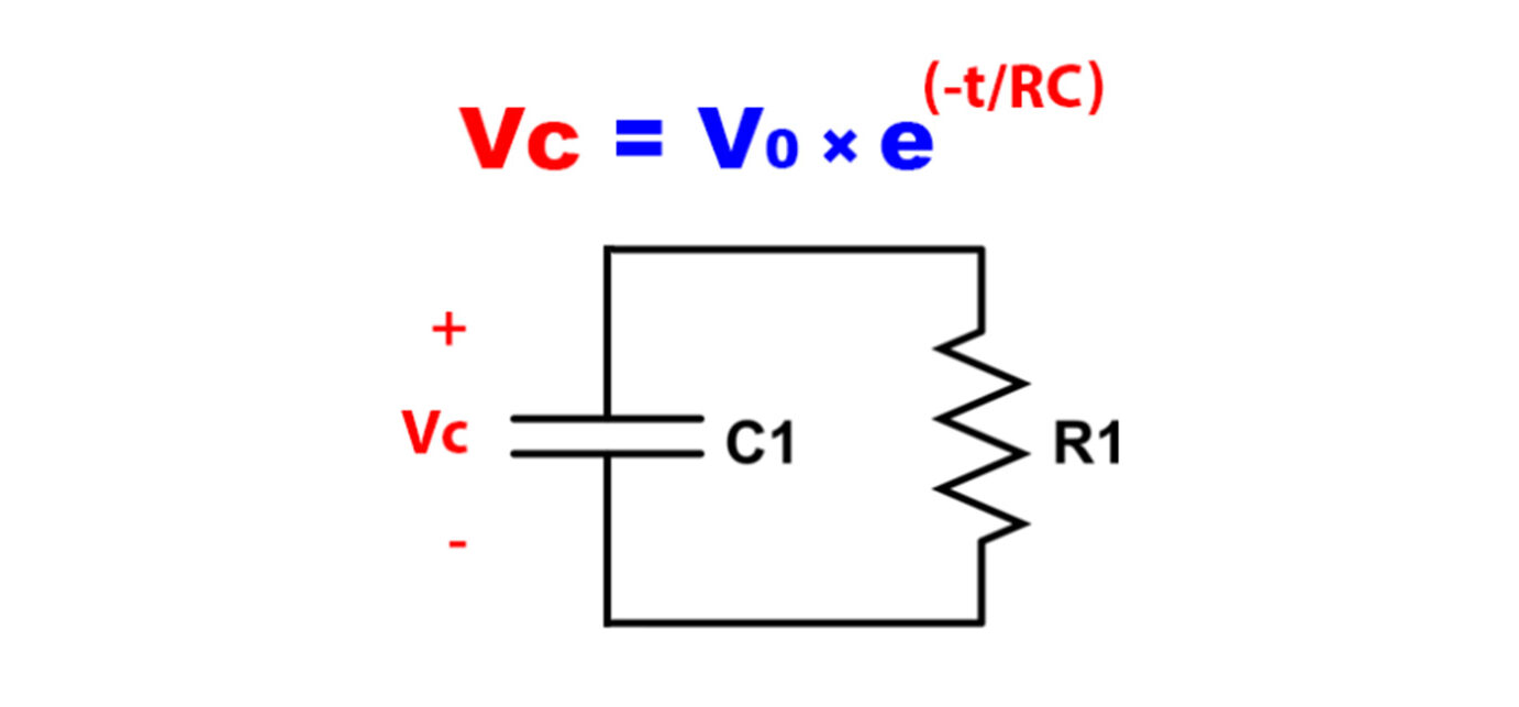 فرمول دشارژ خازن در مدار RC موازی